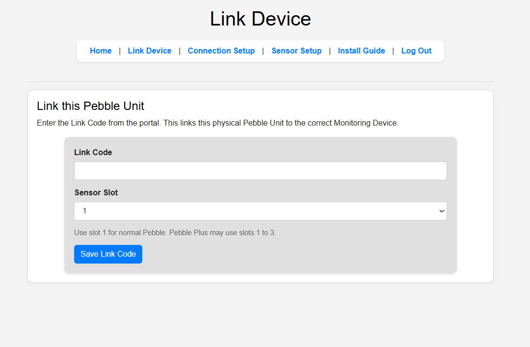 Pebble local link device page